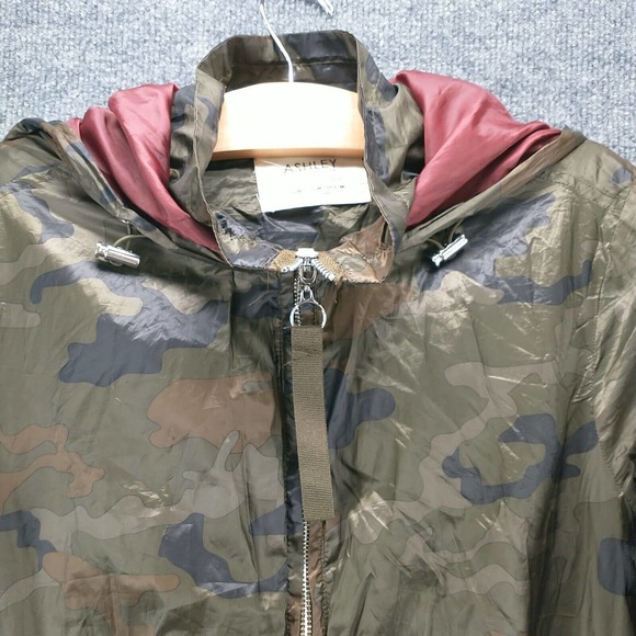 Ashley Utility Collection Women's Jacket Green Camo Medium Full Zip Zip Pockets - Picture 3 of 12